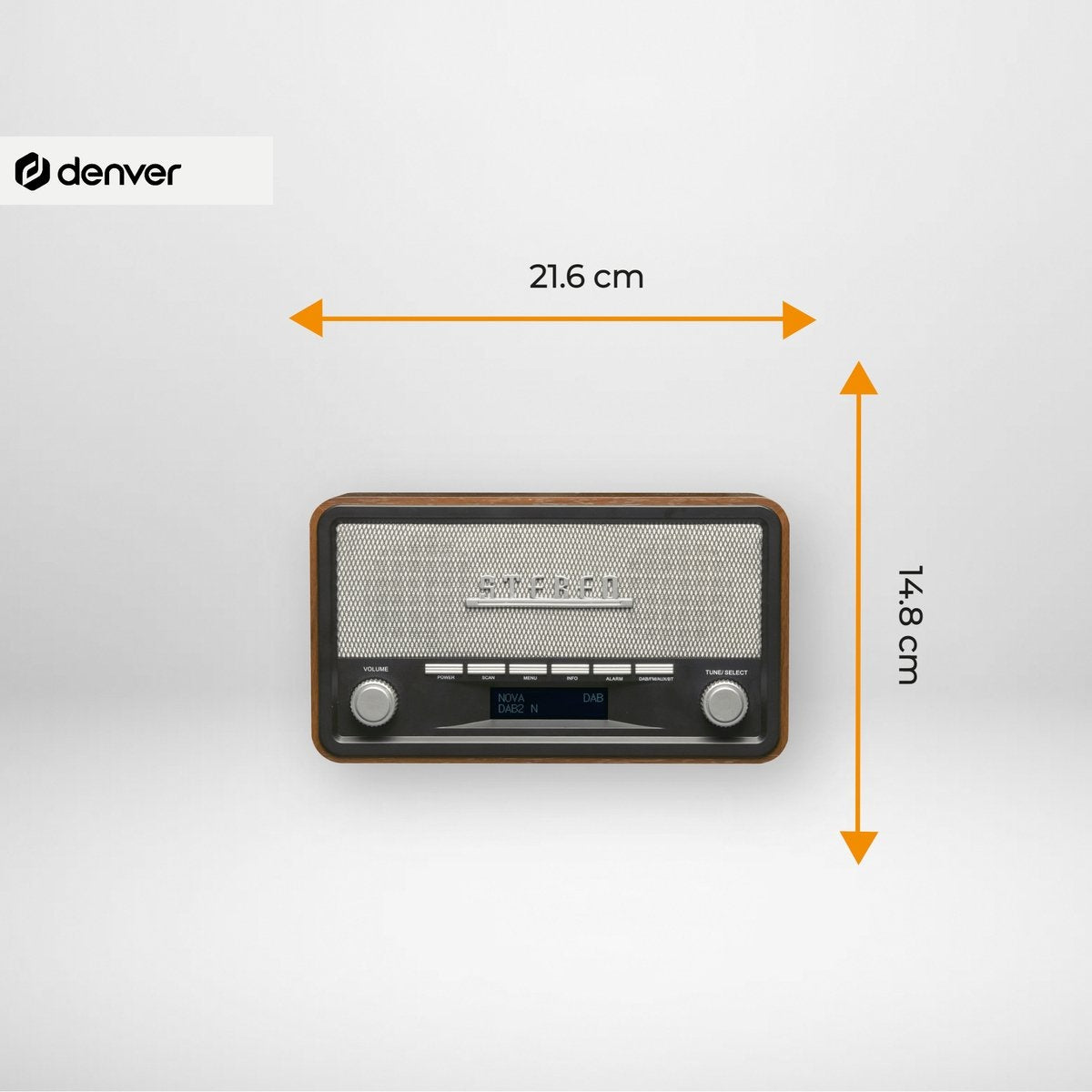 Denver - DAB-Radio - Retro-Radio - DAB+/ FM-Radio - Bluetooth - Holz