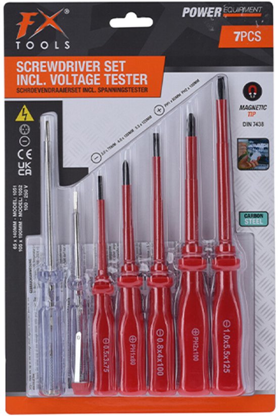 FX Tools Schraubendreher-Set – 7-teilig – für Elektrowerkzeuge – Blisterverpackung