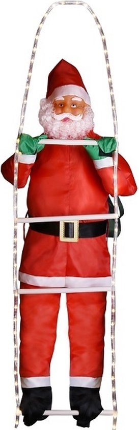 DUB - Weihnachtsmann auf Leiter – 240 cm – 120 LED – Weihnachtsdekoration