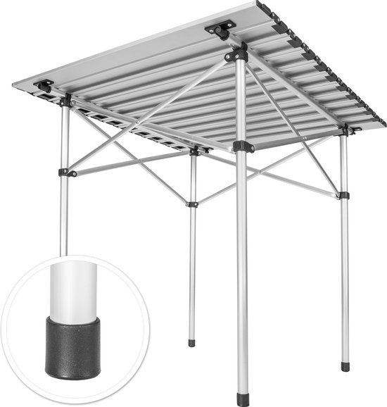 tectake - Campingtisch - Klappbar - Inkl. Tragetasche - 70 x 70 cm - Grau