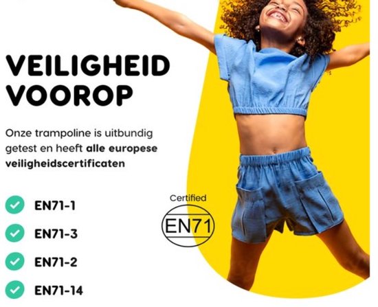 Hudora 65711 – Kindertrampolin mit Sicherheitsnetz – 140 cm – wasser- und UV-beständig – stabiler Rahmen