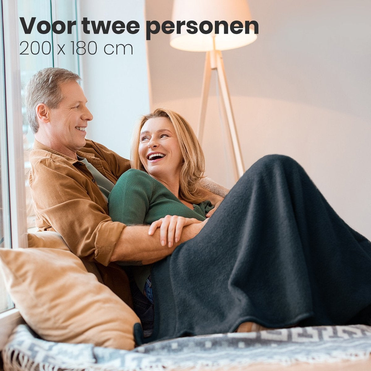 Auronic - Elektrische Heizdecke - für 2 Personen - 3 Stufen - mit Timer - 200 x 180 cm - Anthrazit