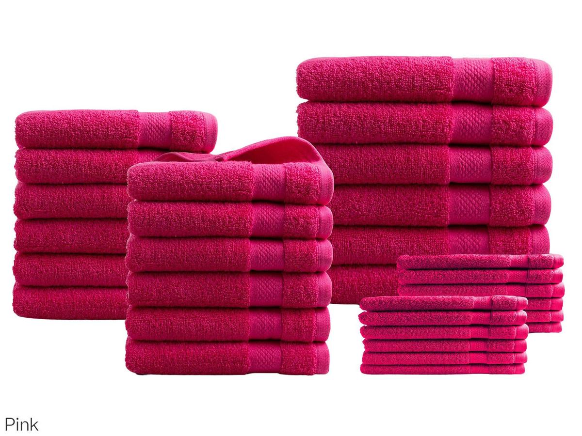 DoubleDry Badtextil-Set Hotel-Kollektion – 30-teilig – 500 g/m² – Bordeaux