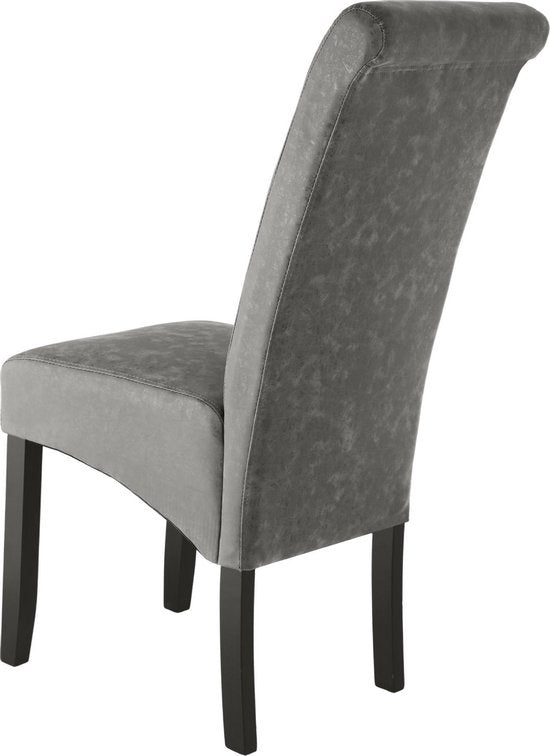 tectake - 2 Esszimmerstühle mit ergonomischer Sitzform - grau marmoriert - 403627