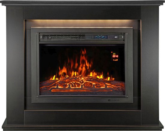 Elektroheizung - Rechteckig - 2000 Watt - Schwarz - Inklusive Feuereffekt