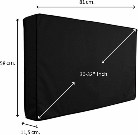 Alpina Outdoor-Fernsehhaube - 81x58x11,5 cm - wasser- und schmutzabweisend - schwarz