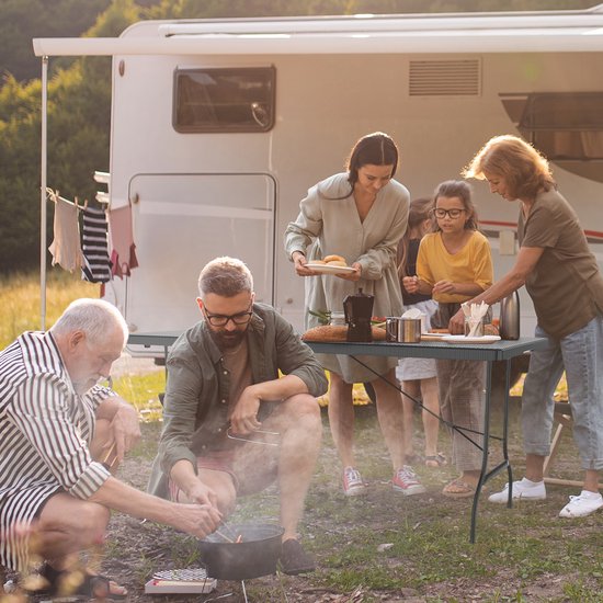 LifeGoods Zusammenklappbarer Tisch - 180 cm - Campingtisch - 6 bis 8 Personen - Klapptisch - Schwarz