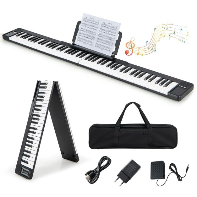 Faltbares Digitalpiano mit 88 Tasten und Bluetooth-MIDI-Funktion Tragbares elektronisches Keyboard mit Sustain-Pedal für Einsteiger