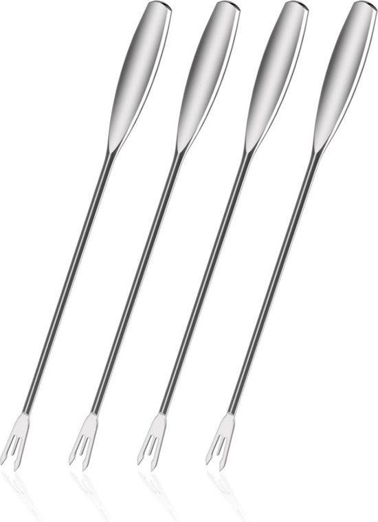 Boska Fonduegabeln Monaco+ - Set mit 4 Gabeln - mit Extra-Griff - Silber