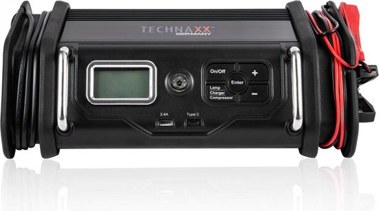 Technaxx TX-193(4999) 10A Batterieladegerät mit Kompressor - Lc Display - LED Beleuchtung - USB - Schwarz