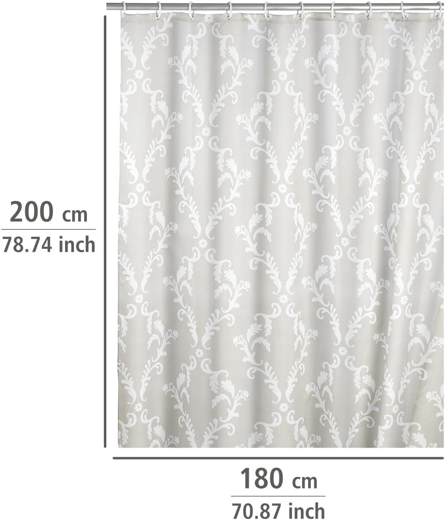 Wenko Baroque Duschvorhang Blau – 180 x 200 cm – Schimmelschutz