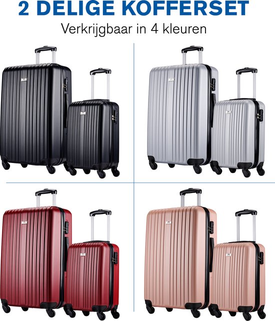Slazenger - Kofferset 2 Stück - Handgepäcktrolley 26L und geräumiger Reisekoffer 71L - Burgunderrot