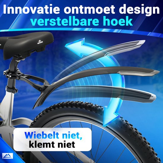 Nextcover Schutzblechset Mountainbike vorne und hinten - Abnehmbare MTB Schutzbleche Werkzeug - Geeignet für 24-29 Zoll Fahrräder - Vorderrad & Hinterrad - Vorderes Schutzblech & Hinteres Schutzblech