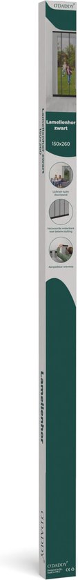 O'DADDY® - Fliegengitter - 150x260 cm - Verstellbares Design - Fiberglas - Schwarz