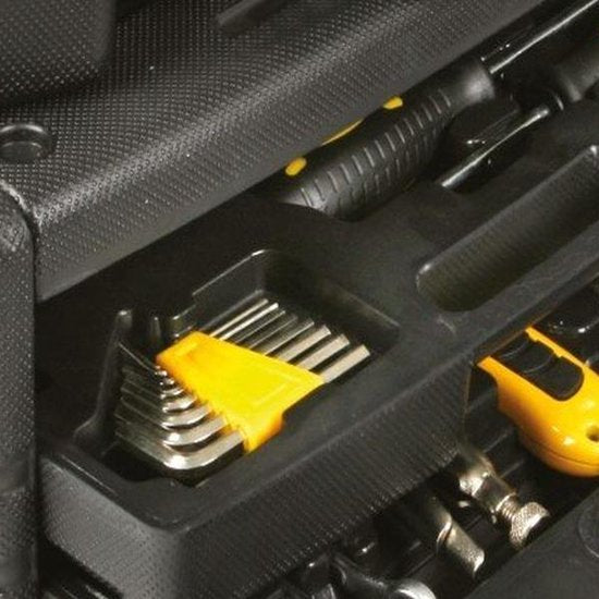 Toolland Gefüllter Werkzeugkoffer, 99-teilig, inklusive Inhalt, mit 4 herausnehmbaren Einlagen