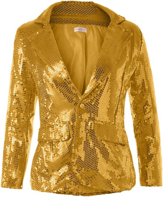 Dressforfun Faschingskostüm Paillettenmantel Gold – Damen – Größe XL