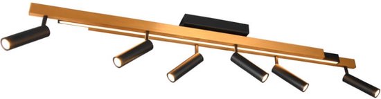 6-flammiger LED-Strahler Zeno mattgold mit schwarz - 648310780
