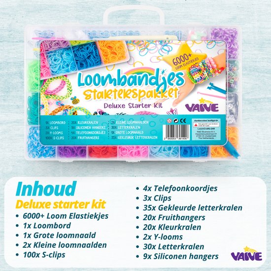 VAIVE Loom Straps Deluxe Starter Kit mit Loom Board - Loom Straps Starter Kit - Crafting Girls - For Kids - Craft Box