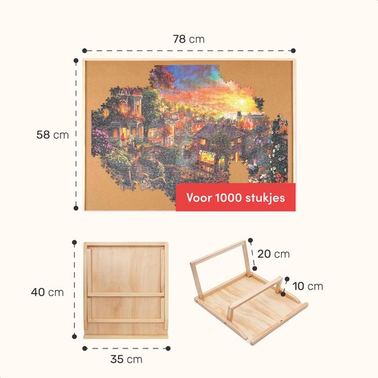 Diydash Puzzleplatte verstellbar - Für 1000 Teile - Puzzle - Tisch - Ordner - Matte - Brett - Regal - Matten - Schubladen - Sortierschalen - Koffer