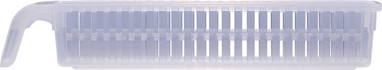 Kühlschrank Organizer 1.58L - 35 x 7.5 x 6 CM - Kühlschrank Aufbewahrungsbehälter mit Griff - Spülmaschinenfest - Kühlschrank und Küchenschränke organisieren - Kunststoff - Transparent