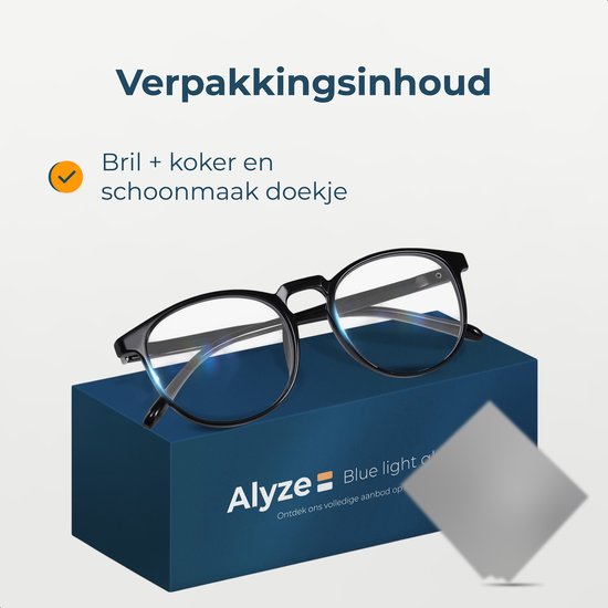 Alyze Blue Light Glasses - Blaulichtbrille - 5,4 x 1,6 x 14,3 cm - Mattschwarz