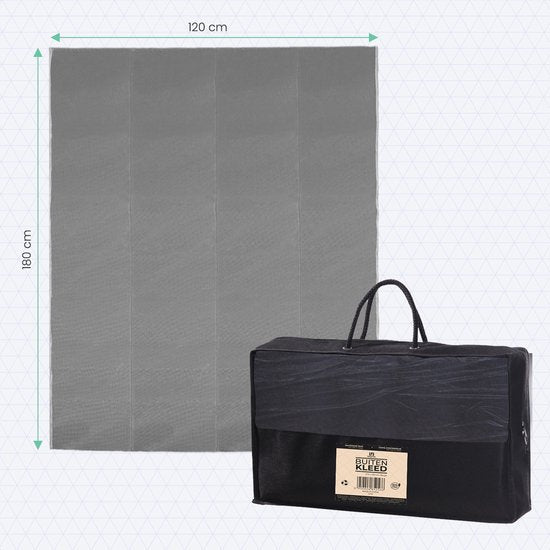 LifeGoods Outdoor-Teppich - 120x180CM - Gartenteppich - Inkl. Tragetasche - Grau