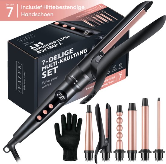 VAIVE 6-in-1 Lockenstab & Glätteisen mit Aufsätzen - Lockenstab - Lockenstab