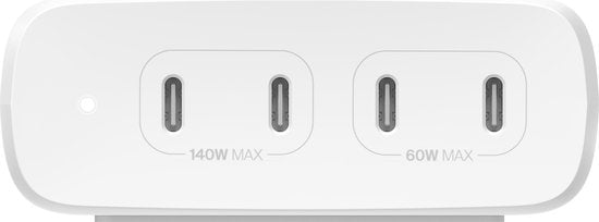 Belkin BoostCharge Pro 200W 4-Port USB-C GaN Schnellladegerät mit Power Delivery 3.1, inkl. 1,5m Kabel