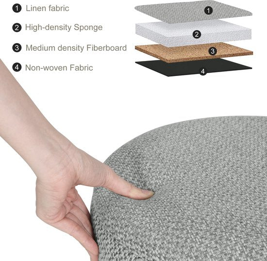 Rootz Hocker - Hocker - Hocker - Ablagefläche - Bank - Hocker - Möbelstück - Hellgrau - Ø39x33 cm