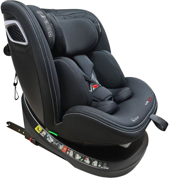 Carkids I-Size-Autokindersitz Noa, um 360° drehbar, 40–150 cm, Isofix + SPS, schwarz