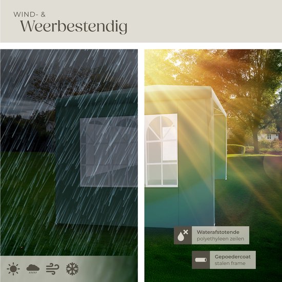 tectake® Pavillon - mit verstärktem Rahmen - Partyzelt 3x3 m - wasserdichte Plane - abnehmbare Seitenwände - wetterfester Gartenpavillon - inklusive Spannleinen und Heringe - grün - Pop-up-Faltzelt