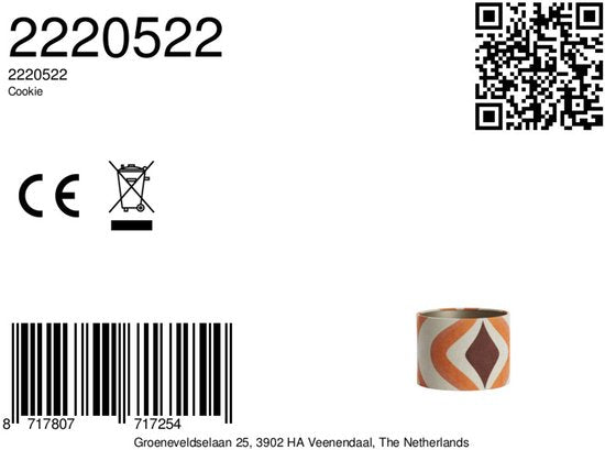 Light & Living – Lampenschirm – Cookie – mehrfarbig – Textil – Ø 20 cm – E27 – 2220522