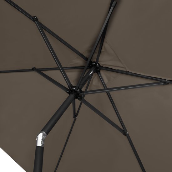 VONROC Sonnenschirm Rapallo - 200x300cm - Neigbar - UV-beständiges Tuch - Inkl. Schutzhülle - Taupe