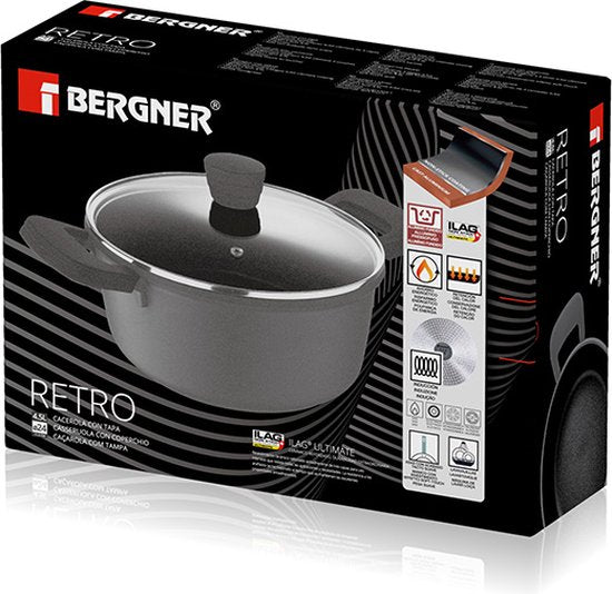Bergner Kochtopf Retro - Induktion - Groß - D24 x H11,5 cm - 4,5 Liter