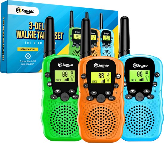 Squago Walkie Talkie 3 Stück - Für Kinder & Erwachsene - WalkieTalkie