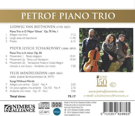 Petrof Piano Trio - Beethoven: Klaviertrio Nr. 5 in D-Dur, 'Das Gespenst', Op. 70 Nr. 1 | Tschaikowsky: Klaviertrio | Mendelssohn: Lieder ohne Worte (CD)