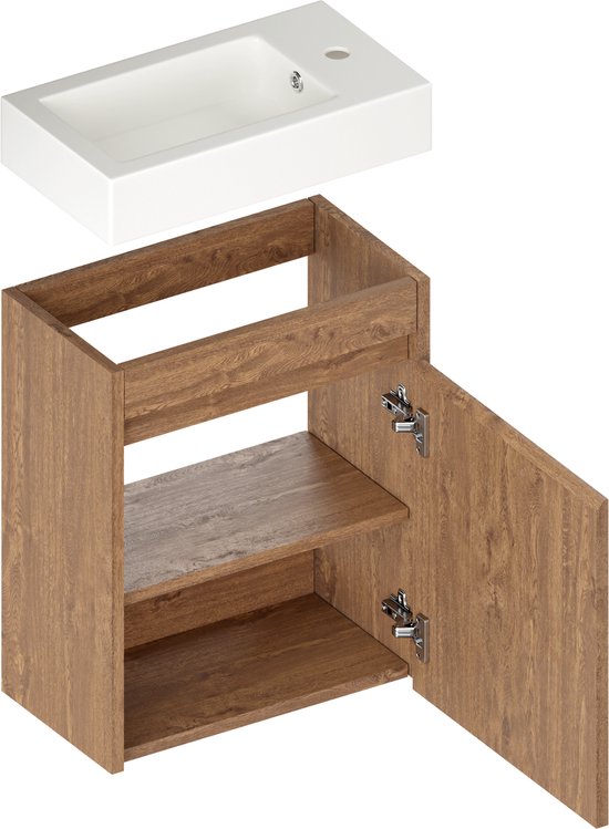 Mirlux Toilettenschrank Eiche Warm - Brunnenschrank - Toilettenmöbel - Toilettenschrank