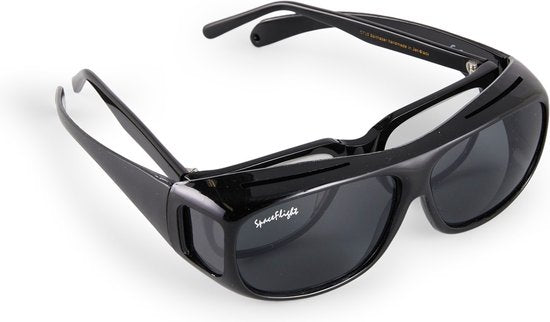 SPACEFLIGHT Overhead Sunglasses - Sonnenbrille in Schwarz - Polarisierte Brille - Unisex - Für Brillen mit einer Breite von maximal 150 mm und einer Höhe von 40 mm - Filterkategorie: 3
