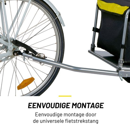 Dunlop Fahrradanhänger - Fahrradanhänger für Sachen - Fahrradanhänger Gepäck faltbar - Fahrradanhänger mit Reflektoren und verstellbarem Regenschutz - Gelb