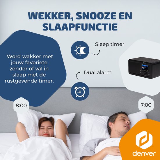 Denver DAB Internet-Radio - DAB - FM - Internet-Radio - Notfallradio - Bluetooth - Alarmfunktion - DIR200