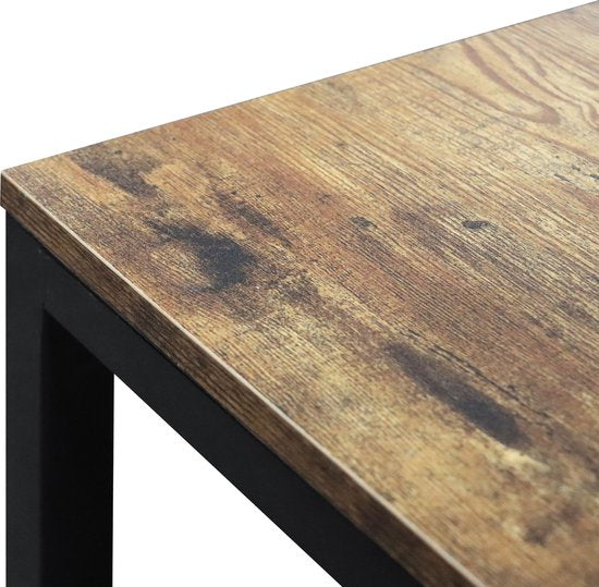 Schwarz-brauner Industrie-Beistelltisch 3er-Set: Stilvoll und platzsparend