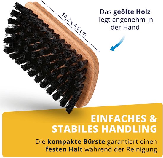 LICARGO® Auto-Textil- und Lederbürste - Made in Germany - zur schonenden Trocken- und Nassreinigung von Textilien und Leder im Auto - Polsterbürste für die Autoinnenpflege, Textilbürste Auto