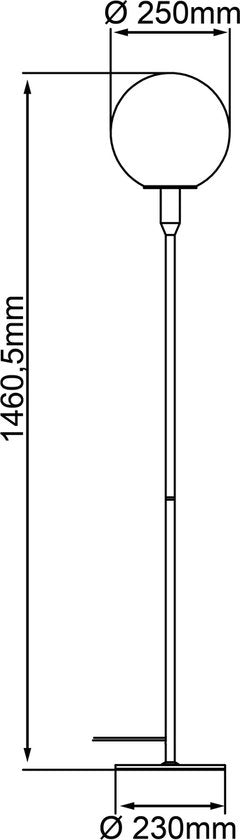 Brilliant Gould Stehlampe – 1 Lichtquelle – E27 Fassung – Rauchglas – 52 Watt - Gold