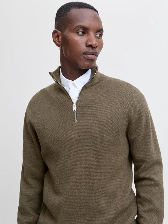 Jack & Jones Premium-Reißverschlusshose, einfarbig, mit Viertelreißverschluss