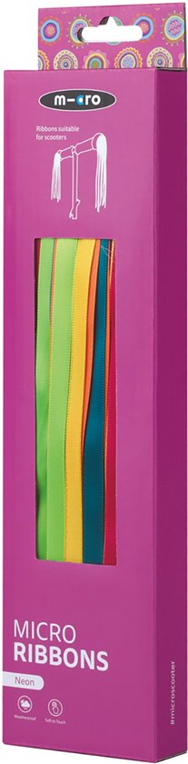 Micro Lenkerbänder neon für Kinderroller - bunte Bänder als Zubehör.