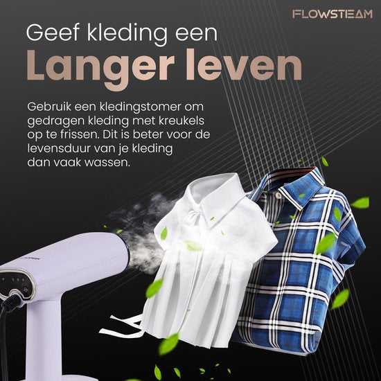 FLOWSTEAM® Luxury Clothes Steamer - Hand Steamer - Steamer Clothes - Lavender Edition