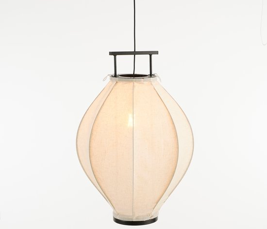 Mica Decorations Pego Pendelleuchte - H73 x Ø54 cm - Leinen - Off White