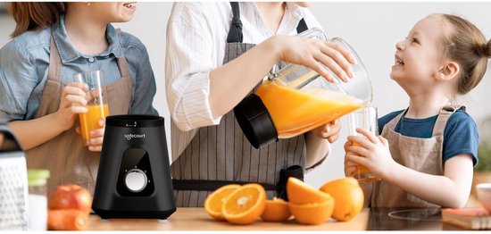 Safecourt Küchenmixer - Leistungsstarker - 1200-Watt-Mixer - Mit To-Go-Becher - 3 Ständer - Schwarz