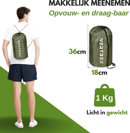Vertrex Tri-Season Adventure Mumienschlafsack - Schlafsäcke Erwachsene - Camping - Grün