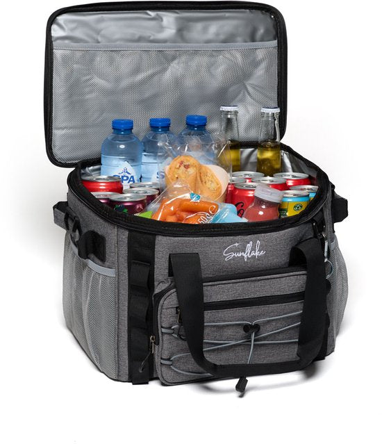Cool Bag Large - 22 Liter - 5 Schichten isolierte Picknick-Tasche für Erwachsene - Lunch Bag - Grau - Sunflake